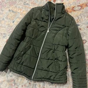 Olive green winter coat. Size small